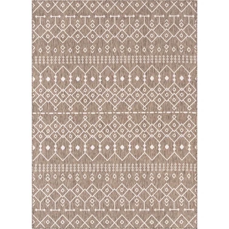 Marshanna Nord Trellis Brown/Taupe Indoor/Outdoor Flat-Weave Area Rug