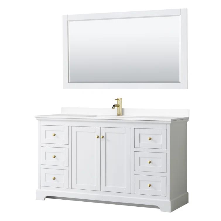 Wyndham Collection Avery 60" Single Bathroom Vanity Set with Mirror & Reviews | Wayfair