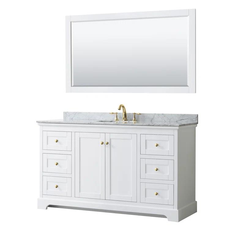 Wyndham Collection Avery 60" Single Bathroom Vanity Set with Mirror & Reviews | Wayfair