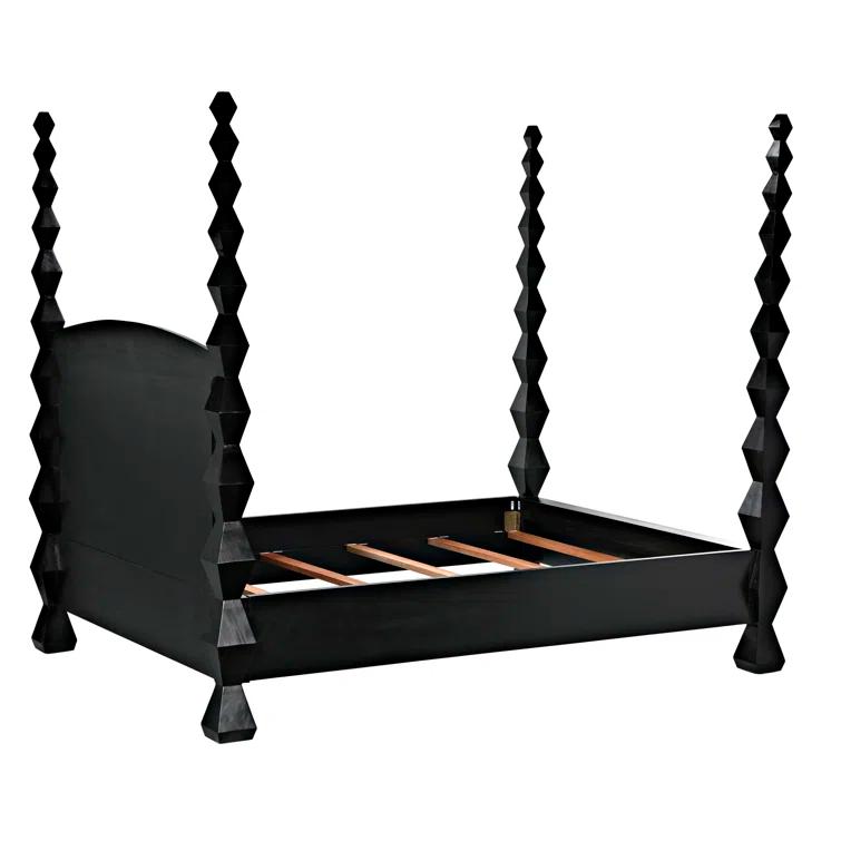 Noir Brancusi Solid Wood Four Poster Bed
