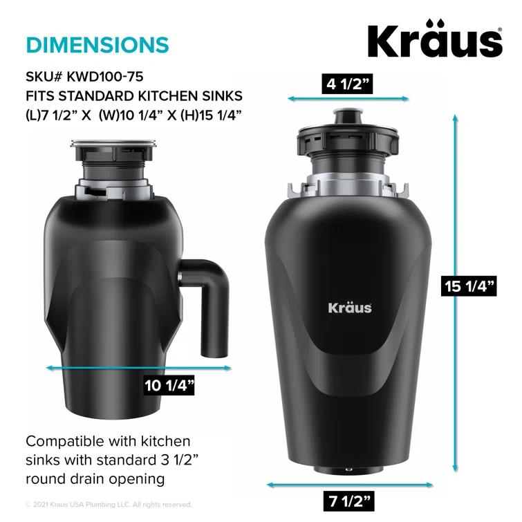 KRAUS 32-in. Bellucci Workstation Composite Kitchen Sink with WasteGuard™ Garbage Disposal