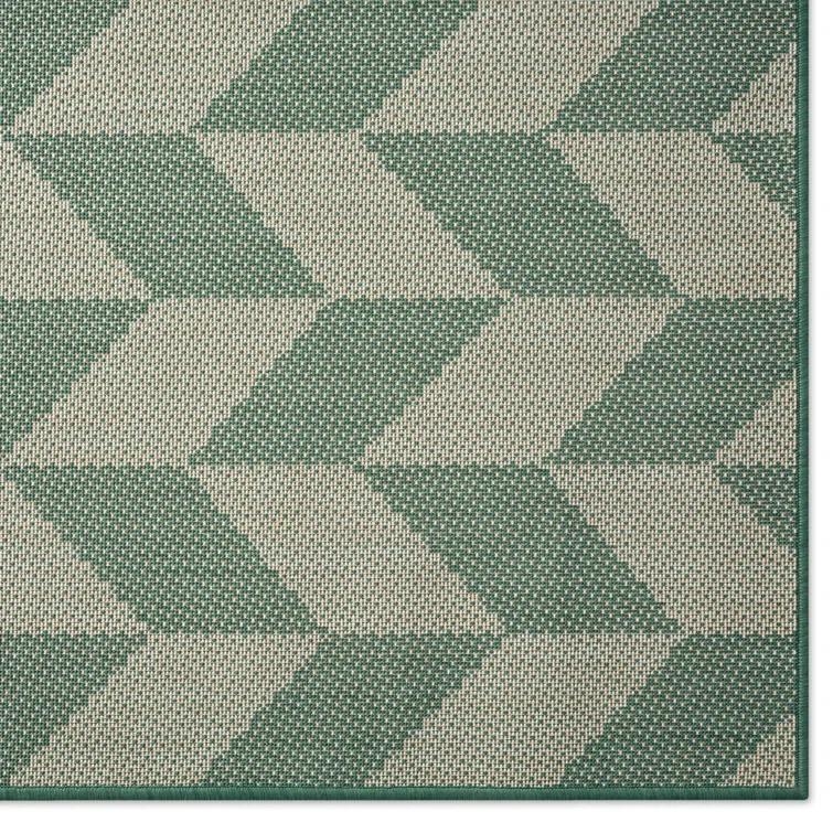 NICOLE MILLER NEW YORK Patio Country Calla Herringbone Indoor/Outdoor Area Rug, Beige/Green