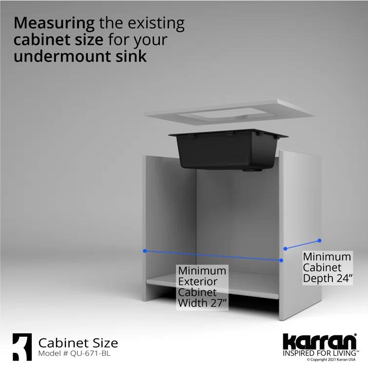 Karran Undermount Quartz Composite 24'' X 20-3/4'' Single Bowl Kitchen Sink