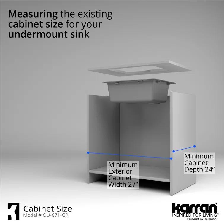 Karran Undermount Quartz Composite 24'' X 20-3/4'' Single Bowl Kitchen Sink