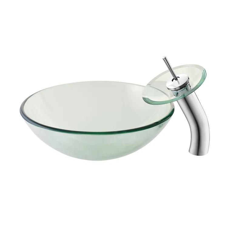 Cascade 16.5 Glass Vessel Sink with Faucet