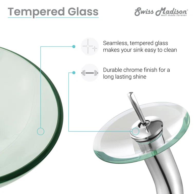 Cascade 16.5 Glass Vessel Sink with Faucet
