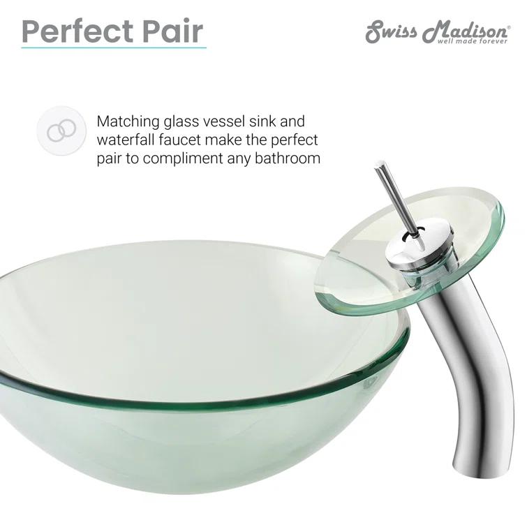 Cascade 16.5 Glass Vessel Sink with Faucet
