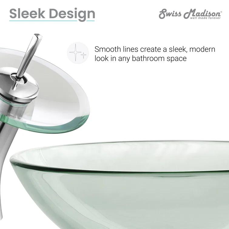 Cascade 16.5 Glass Vessel Sink with Faucet