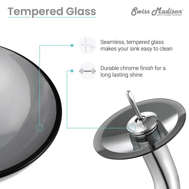 Cascade 16.5 Glass Vessel Sink with Faucet