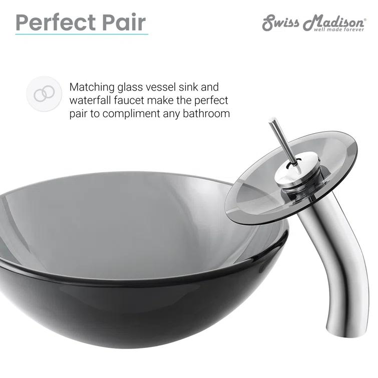 Cascade 16.5 Glass Vessel Sink with Faucet