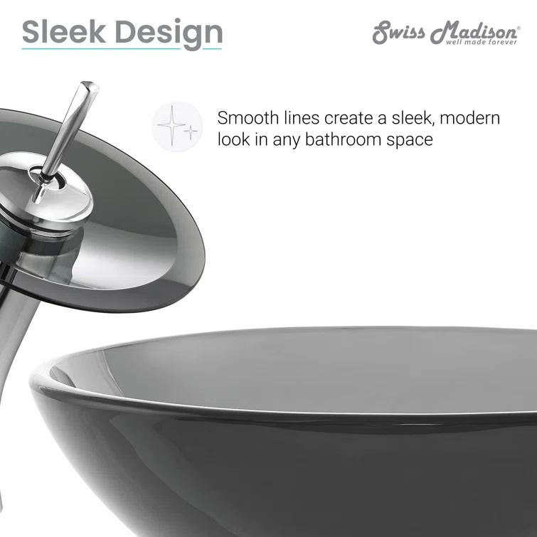 Cascade 16.5 Glass Vessel Sink with Faucet