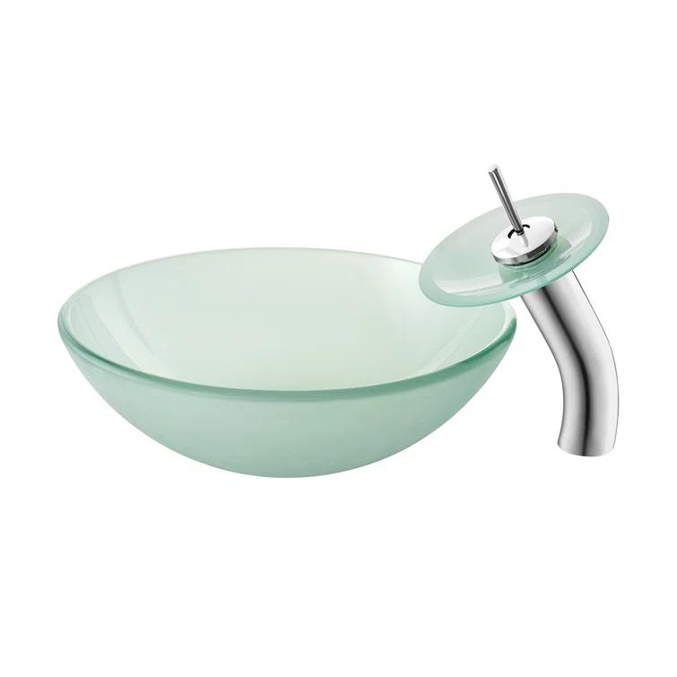 Cascade 16.5 Glass Vessel Sink with Faucet