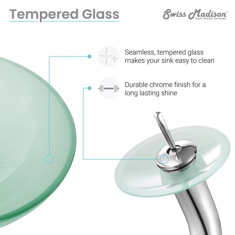 Cascade 16.5 Glass Vessel Sink with Faucet