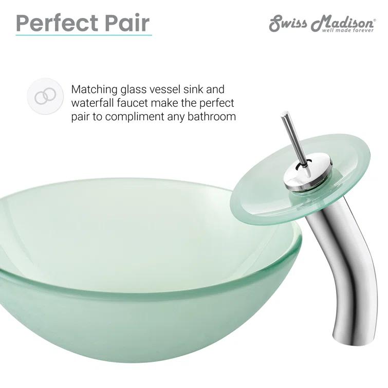 Cascade 16.5 Glass Vessel Sink with Faucet