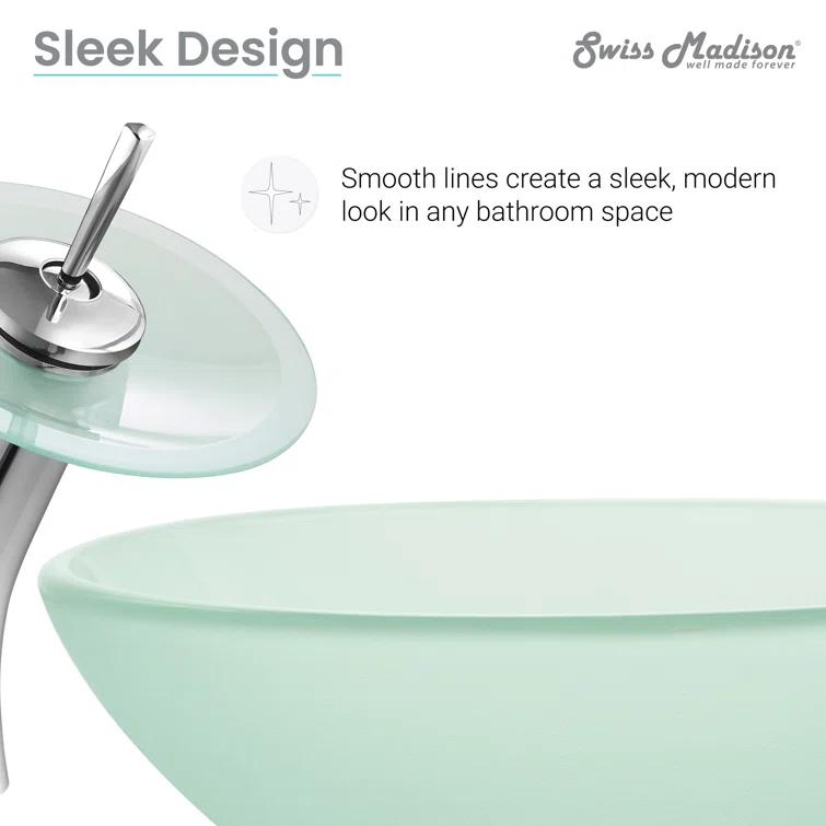 Cascade 16.5 Glass Vessel Sink with Faucet