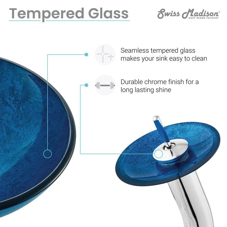 Cascade 16.5 Glass Vessel Sink with Faucet