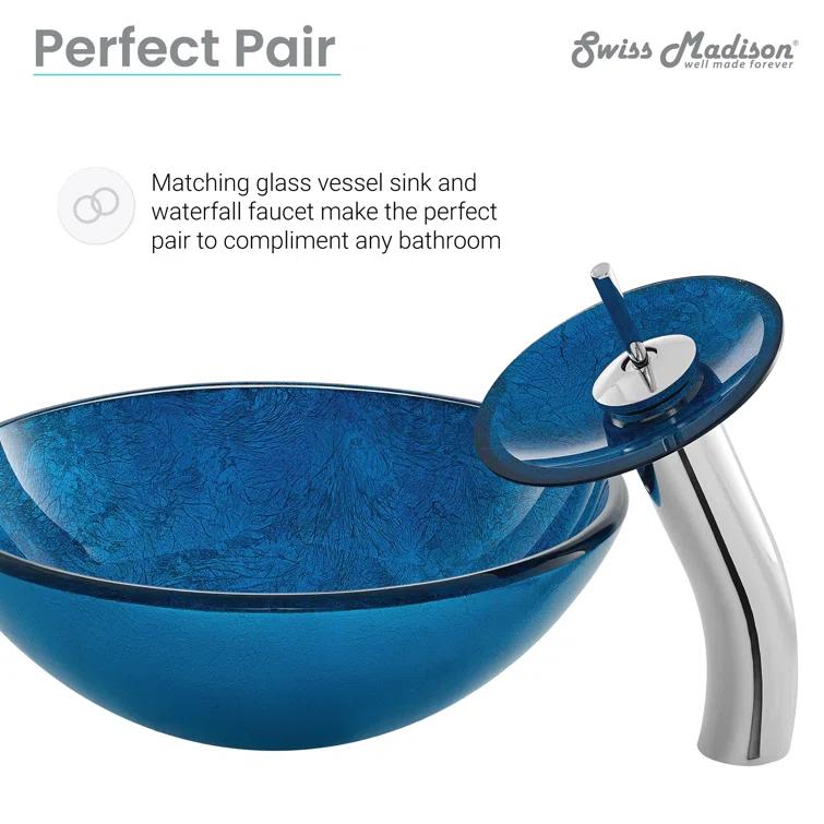 Cascade 16.5 Glass Vessel Sink with Faucet