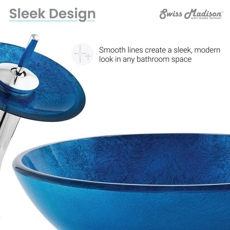 Cascade 16.5 Glass Vessel Sink with Faucet