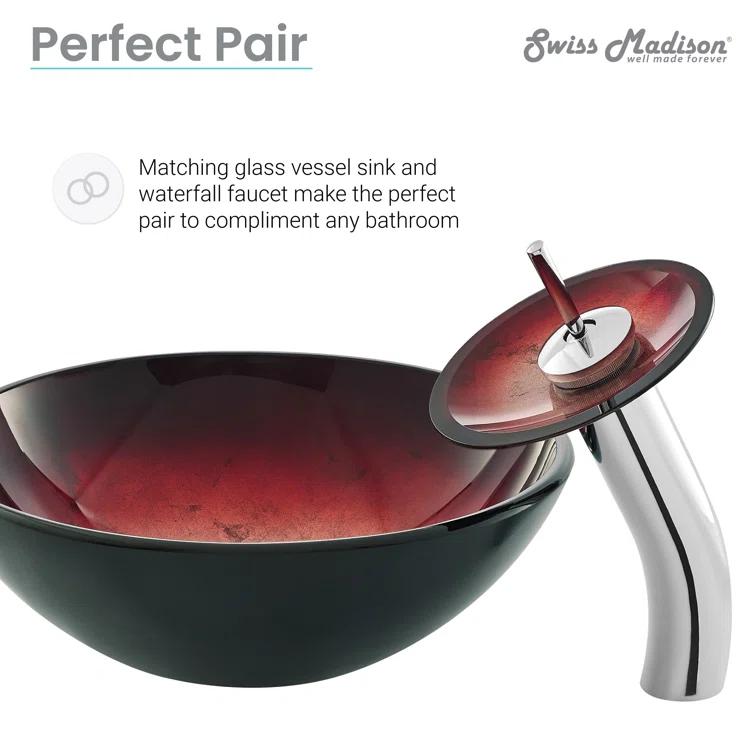Cascade 16.5 Glass Vessel Sink with Faucet
