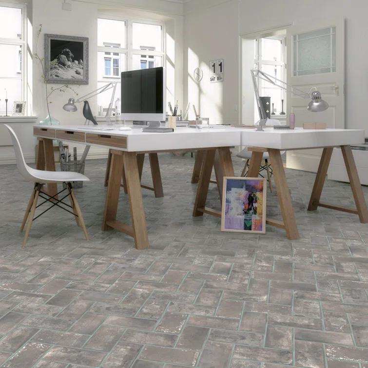 Ackland Capella Brick Look 5" x 10" Matte Porcelain Floor and Wall Tile