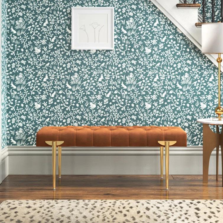 Velvet Upholstered Bench