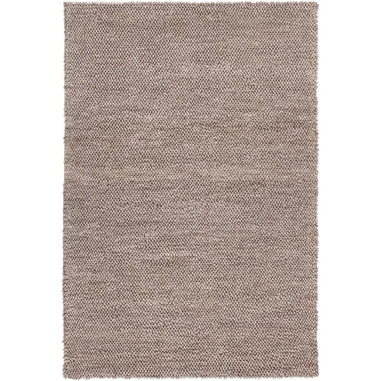 Handmade Black Wool and Viscose 5' x 7' Area Rug