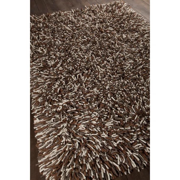 Handwoven Luxe Gray Shag Wool Rug 7'9" x 10'6"