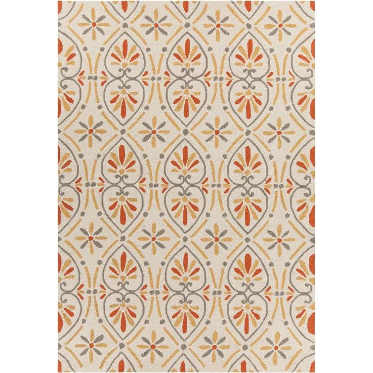 Terra Patterned Cream Area Rug