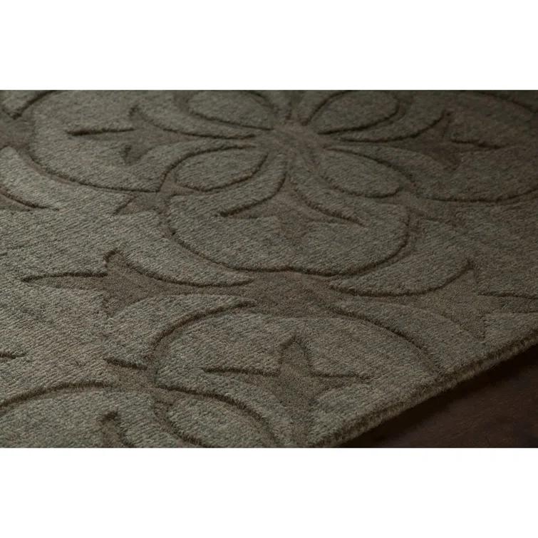 Rekha Geometric Handmade Wool Taupe Area Rug