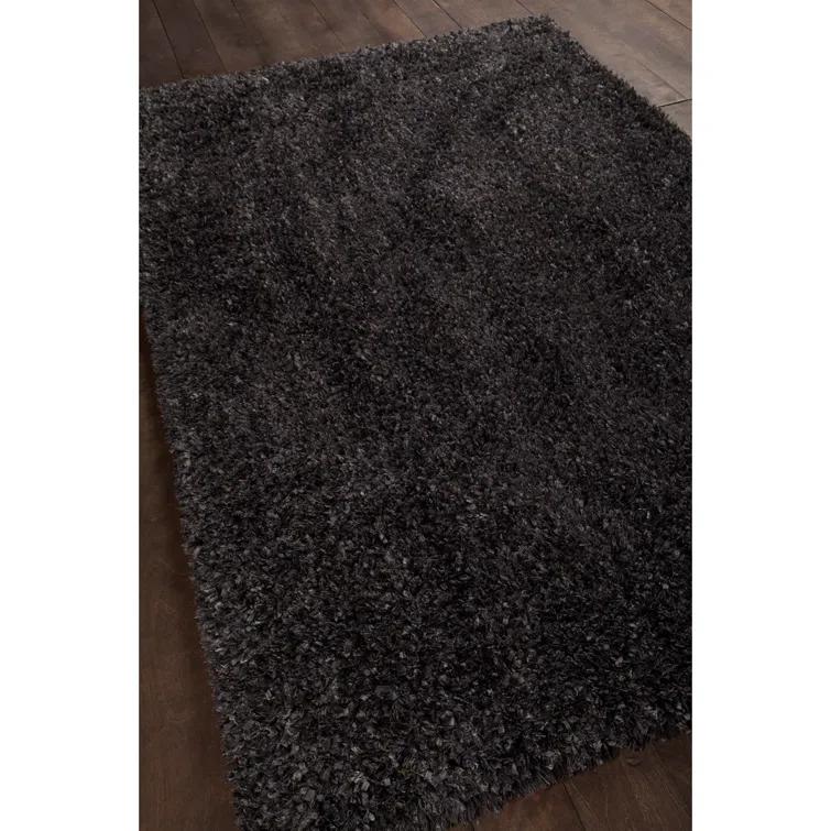 Jolynn Textured Contemporary Shag Charcoal Area Rug
