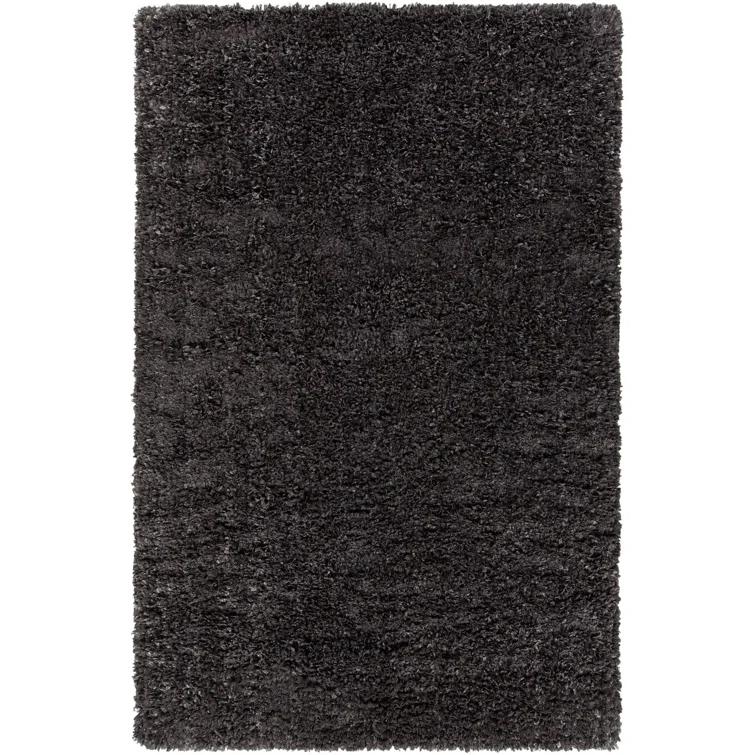 Jolynn Textured Contemporary Shag Charcoal Area Rug