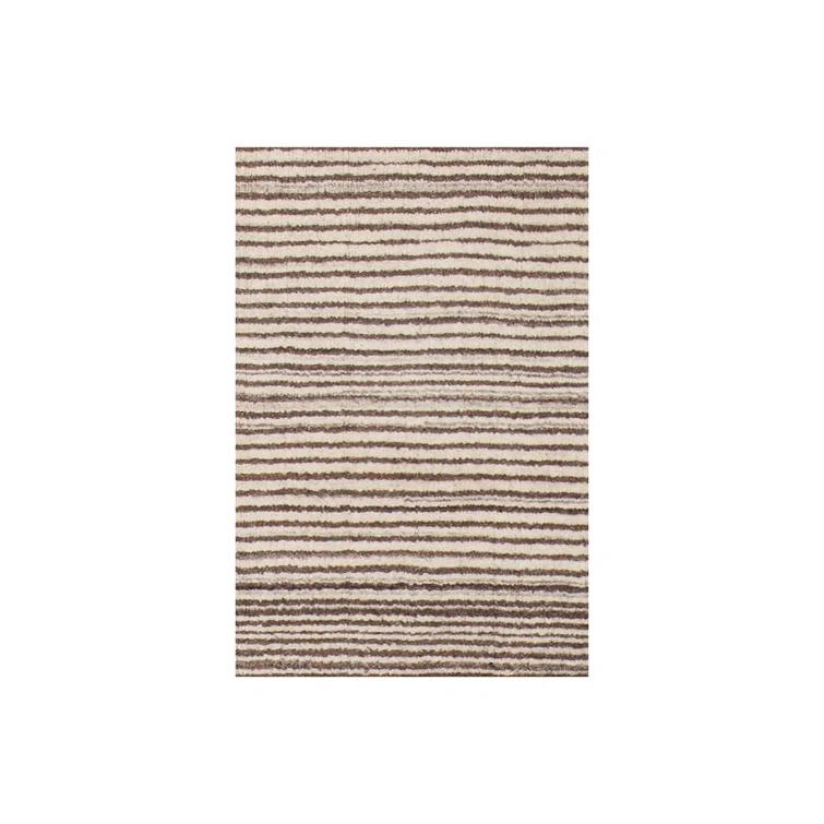 Bohemian Chic Hand-Knotted Wool Rectangular Area Rug, 9' x 13', Brown