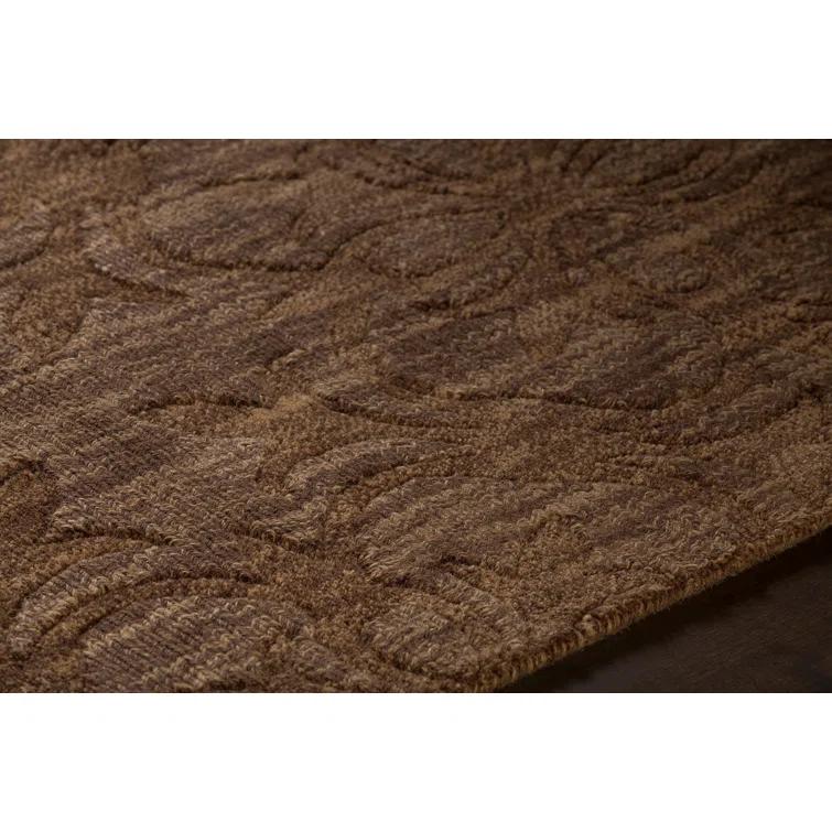 Rekha Patterned Tranditional Brown Area Rug