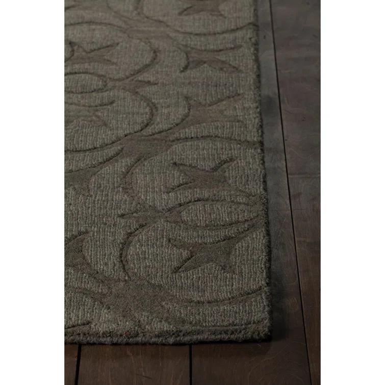 Rekha Geometric Handmade Wool Taupe Area Rug