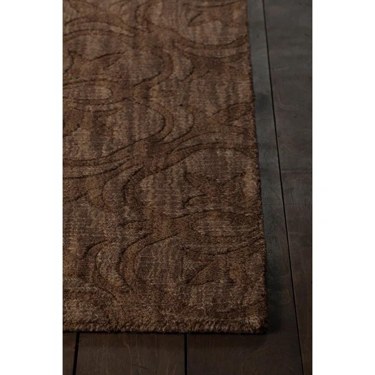 Rekha Patterned Tranditional Brown Area Rug