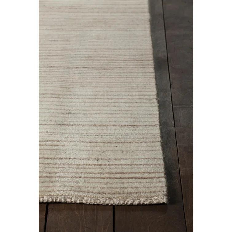 Bohemian Chic Hand-Knotted Wool Rectangular Area Rug, 9' x 13', Brown