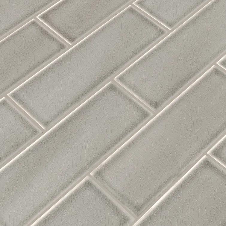 Glazed Handcrafted 4" x 12" Glossy Ceramic Subway Tile