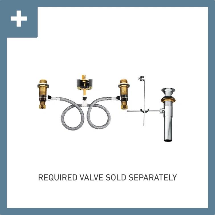90 Degree Widespread Bathroom Faucet with Drain Assembly