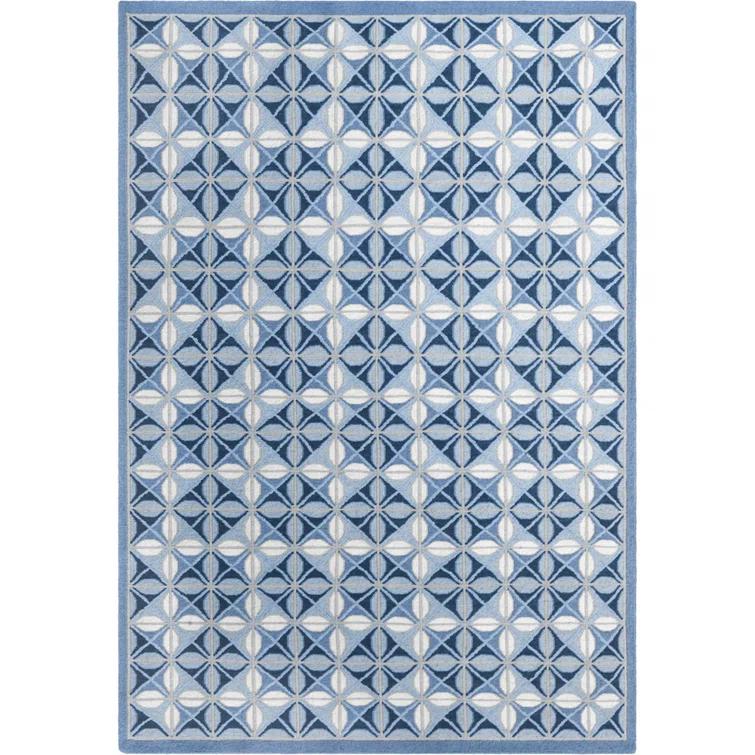 Delphine Hand-Knotted Wool Blue/White Area Rug
