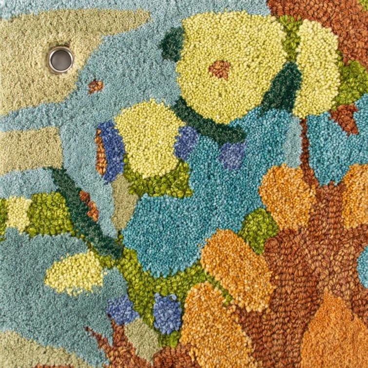 Landscape Floral Handmade Tufted Wool Teal/Yellow/Blue Area Rug