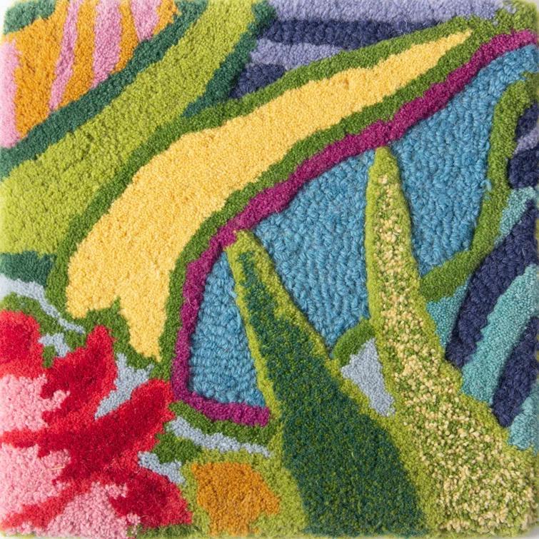 Florals Captiva Handmade Tufted Wool Green/Red/Blue Area Rug