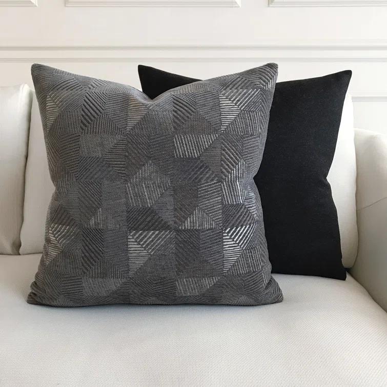 Heathered Wool Vincent Textured Square Pillow Cover & Insert