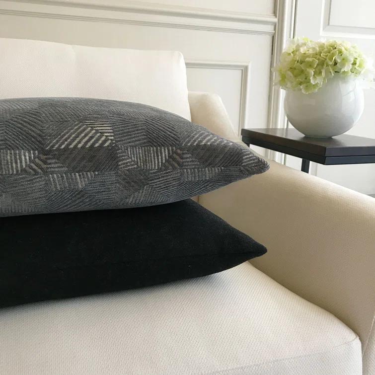 Heathered Wool Vincent Textured Square Pillow Cover & Insert