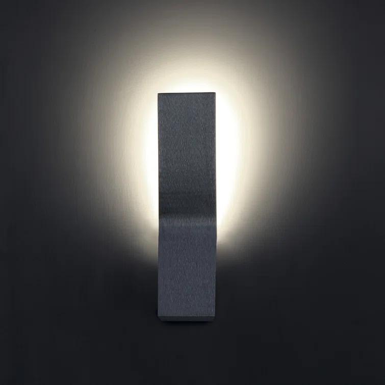 Sleek Pewter 11" LED Sconce with Clear Diffuser Glass and Dimmable Light