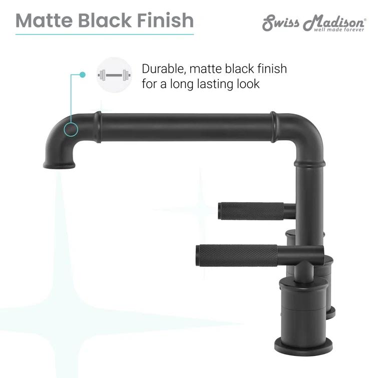 Avallon 8 in. Widespread, Sleek Handle, Bathroom Faucet