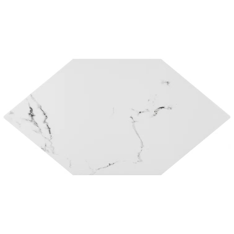 Timeless Calacatta Kayak 6-1/2" x 12-1/2" Porcelain Stone Look Wall & Floor Tile