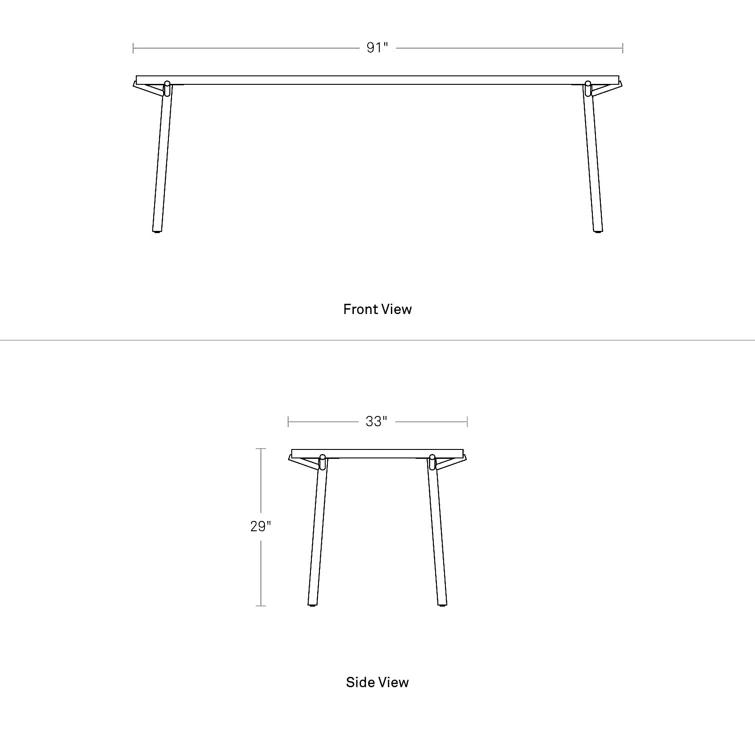 Branch Oak Solid Wood Top Metal Base Dining Table