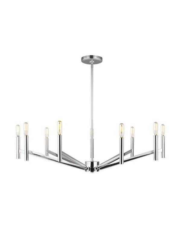 Vector 9-Light Chrome Candle Chandelier