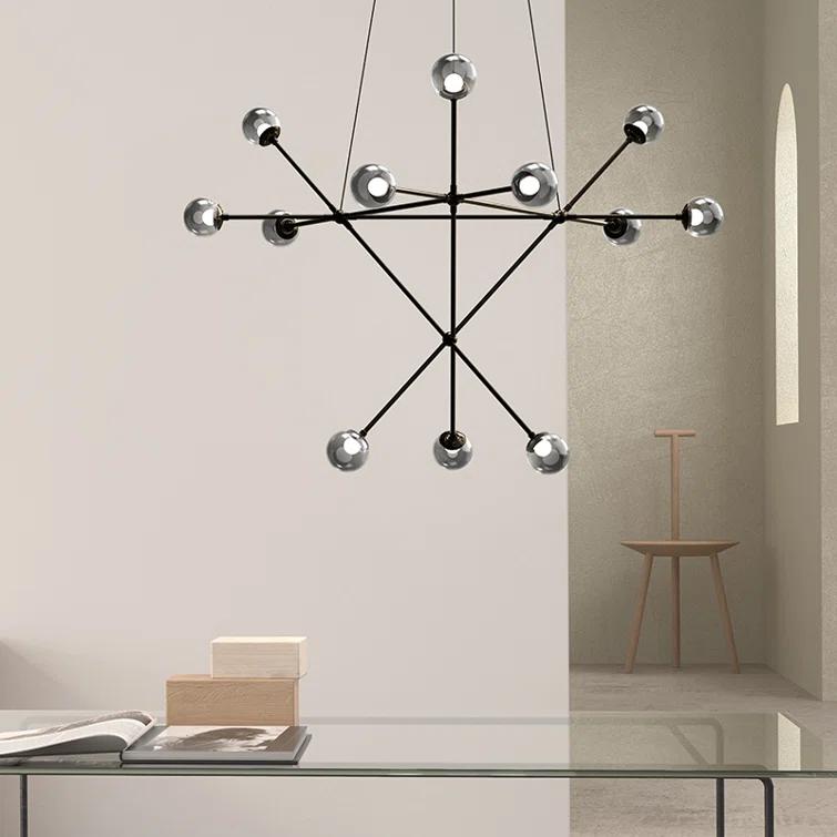 Proton 12 - Light Dimmable LED Sputnik Sphere Chandelier