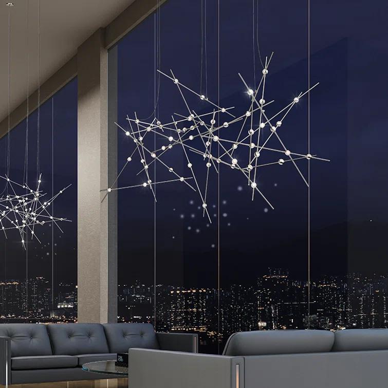 Constellation 20 - Light Dimmable LED Sputnik Modern Linear Chandelier